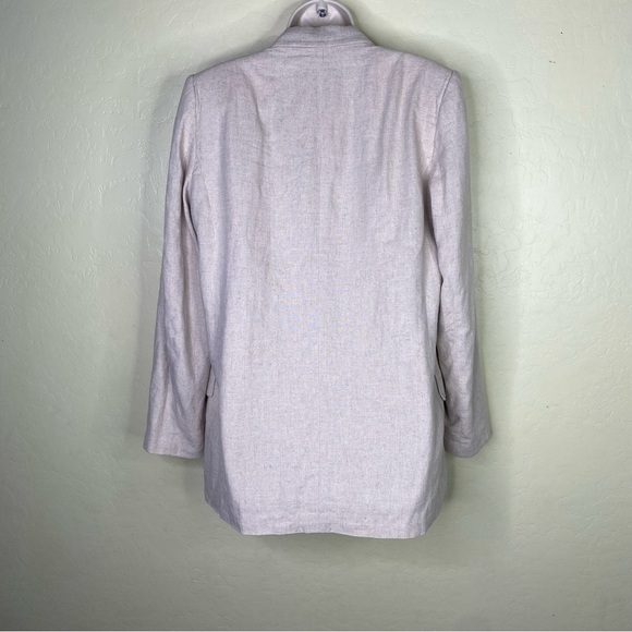 Zara Light Tan Linen Women's Oversized Blazer Size M - Picture 8 of 15